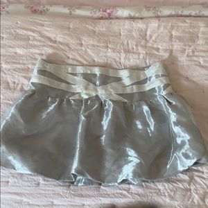 A Pretty satin silver mini skirt!